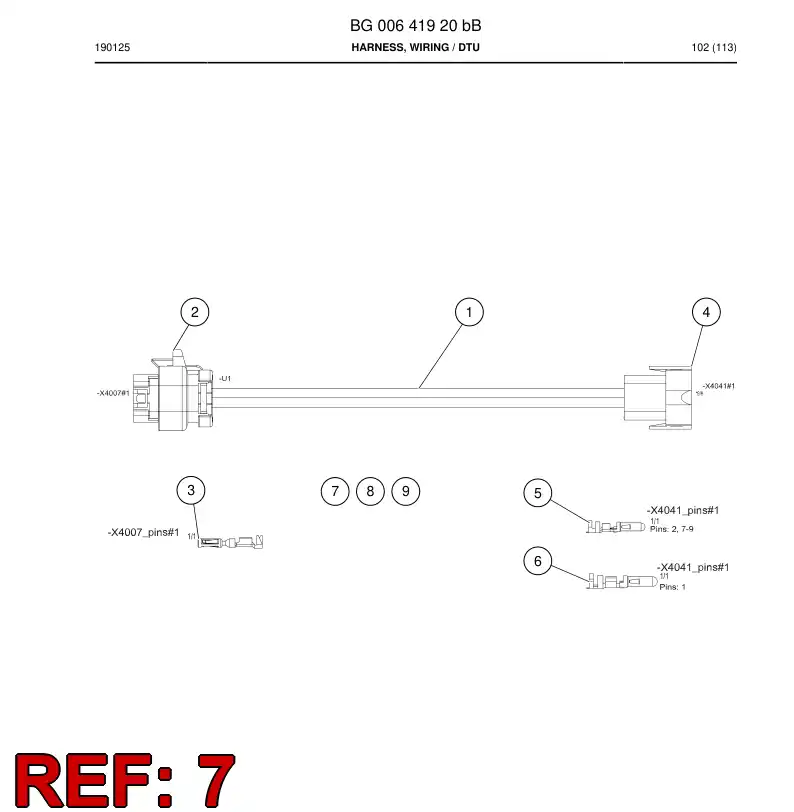 56018944 560 189 44 Cable - Sandvik Technical Drawing