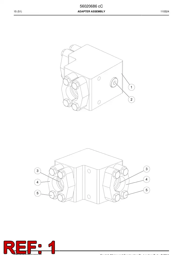 56018974 560 189 74 Distibuting block - Sandvik Technical Drawing