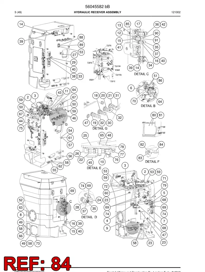 56018987 560 189 87 Supporting block - Sandvik Technical Drawing