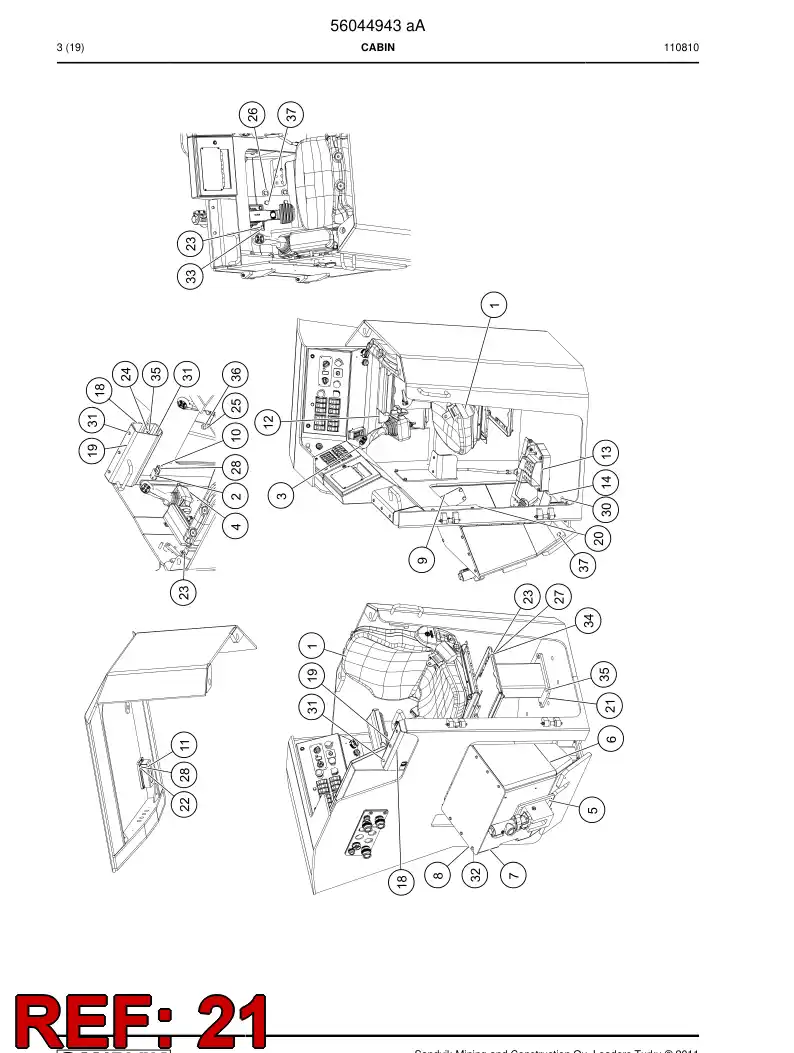 56018995 560 189 95 Pedestal - Sandvik Technical Drawing
