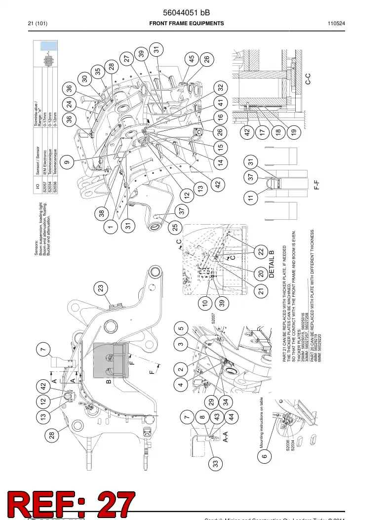 56019004 560 190 04 Plate - Sandvik Technical Drawing