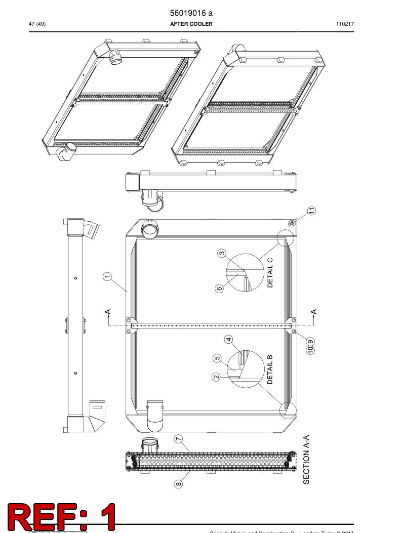 56019023 560 190 23 Frame - Sandvik Technical Drawing