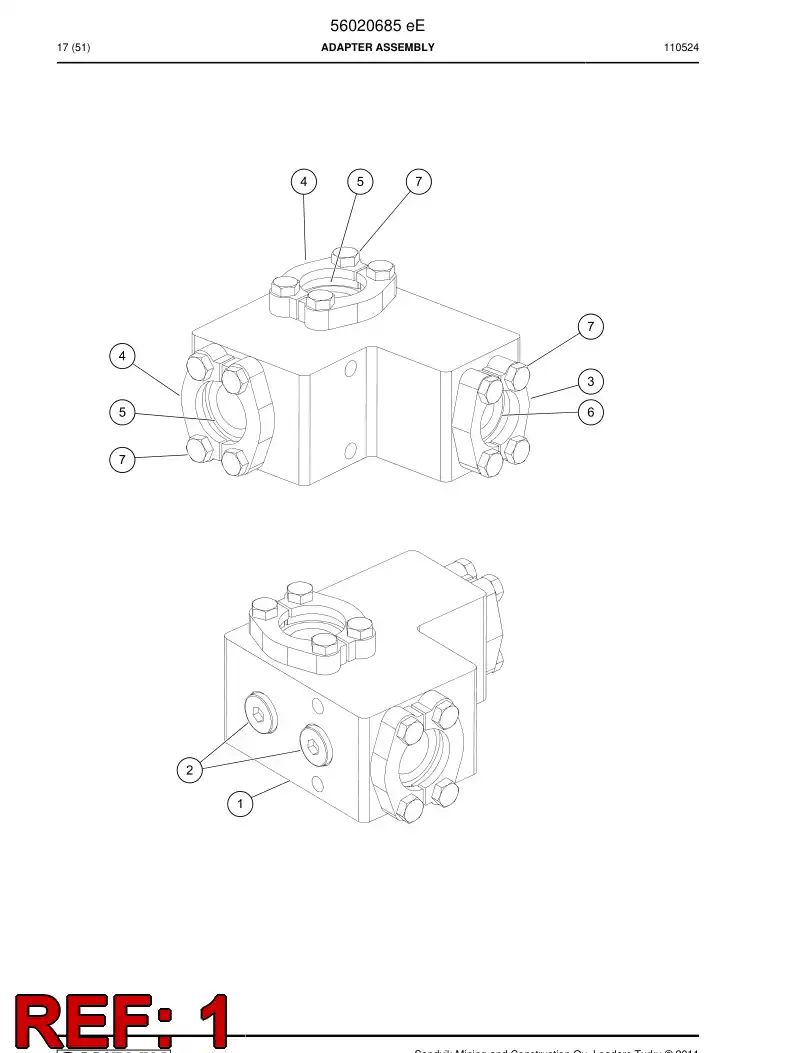 56019092 560 190 92 Distibuting block - Sandvik Technical Drawing