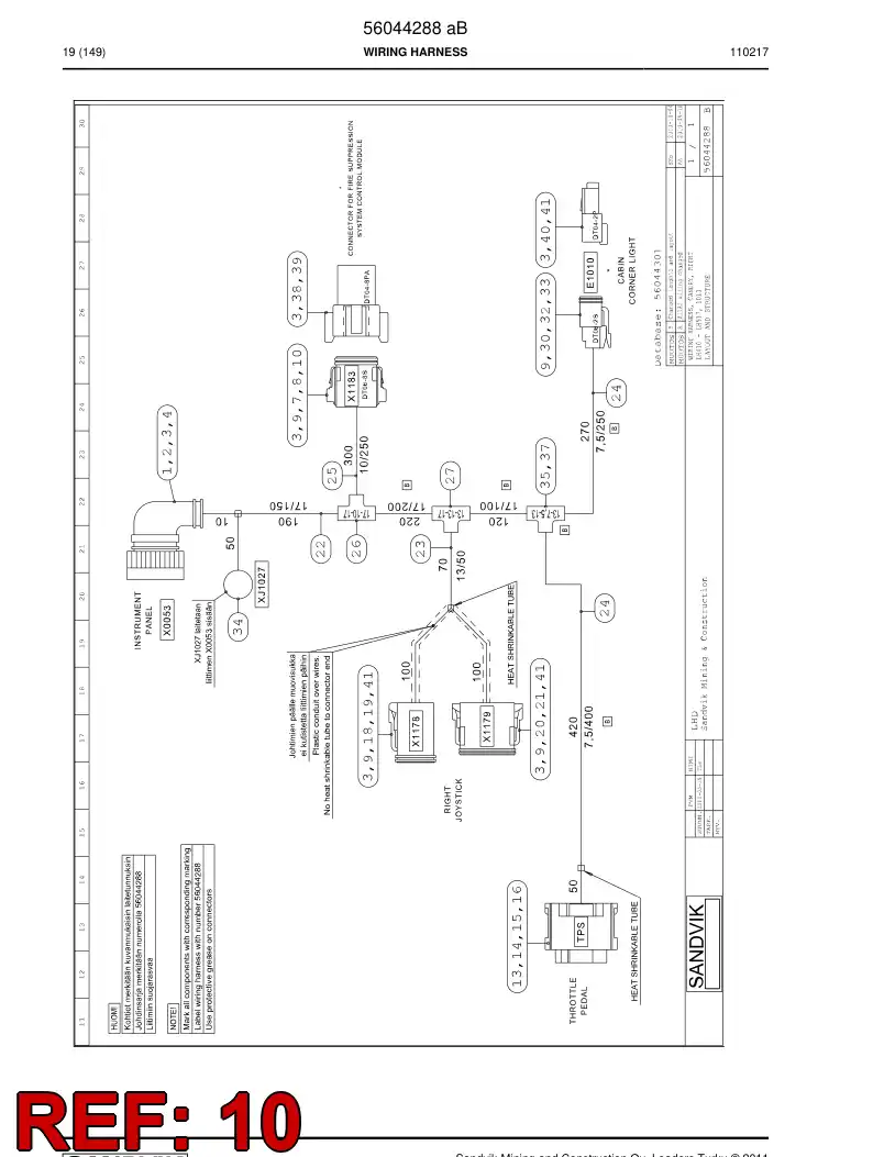 56019121 560 191 21 Accessories for connector - Sandvik Technical Drawing