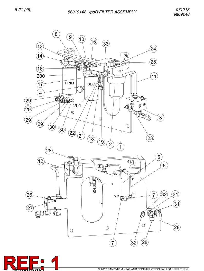 56019143 560 191 43 Plate - Sandvik Technical Drawing