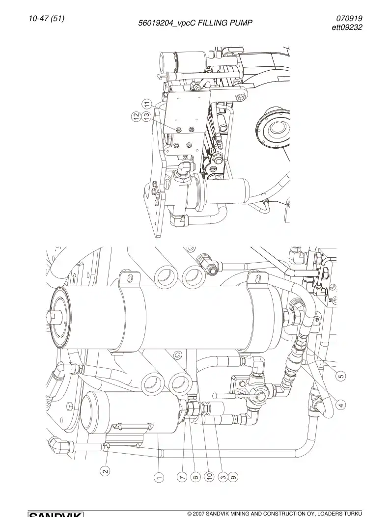 56019204c 560 192 04c FILLING PUMP - Sandvik Technical Drawing
