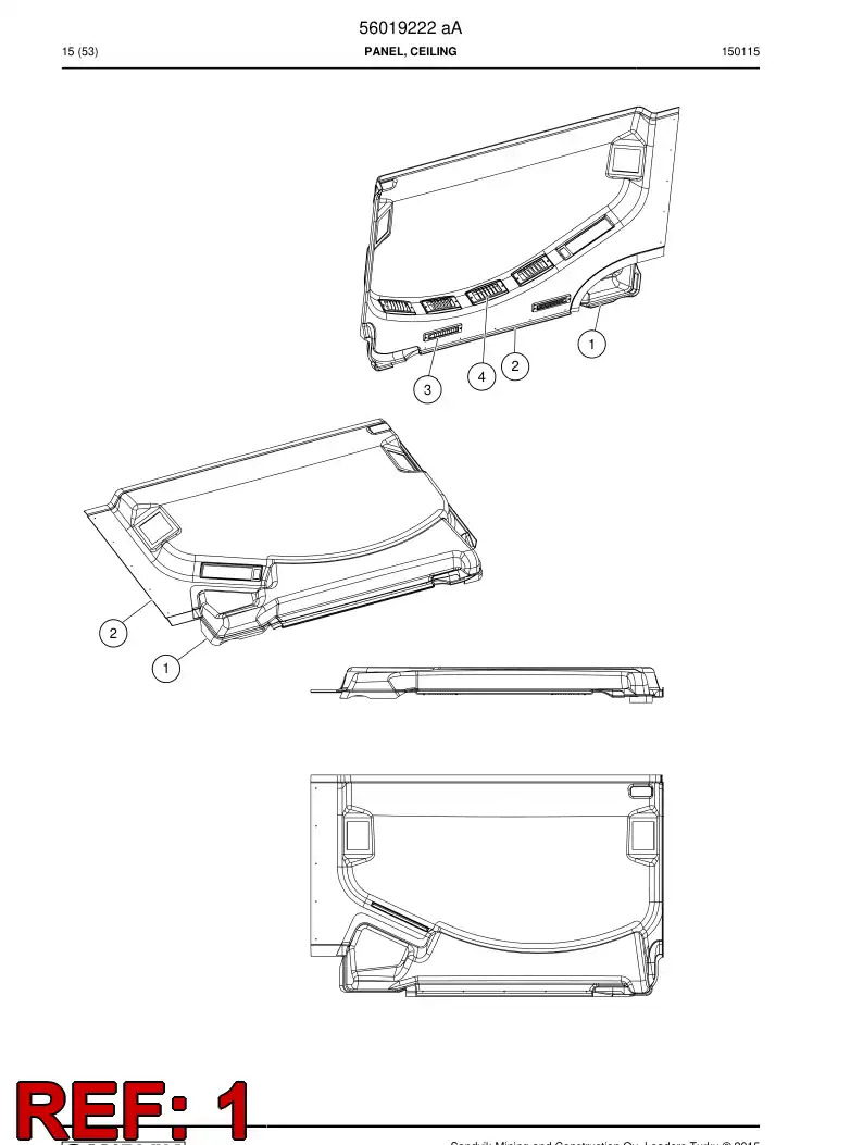 56019223 560 192 23 Plate, Lining - Sandvik Technical Drawing