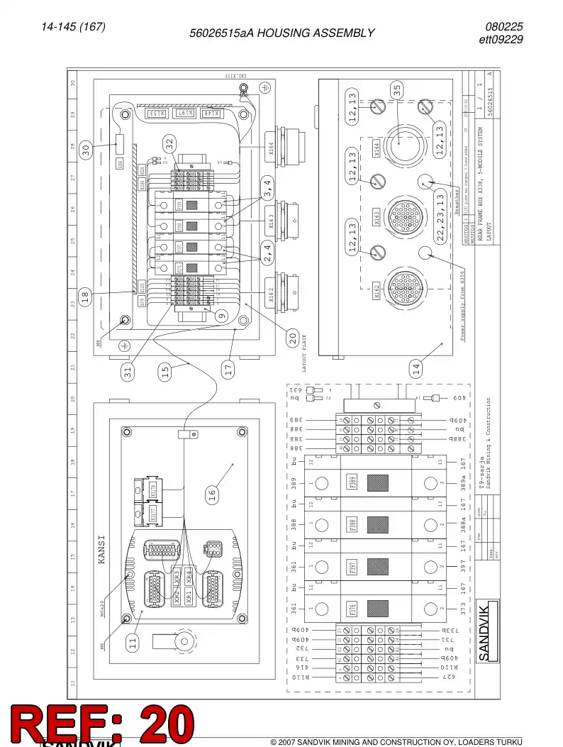 56019395 560 193 95 Decal - Sandvik Technical Drawing