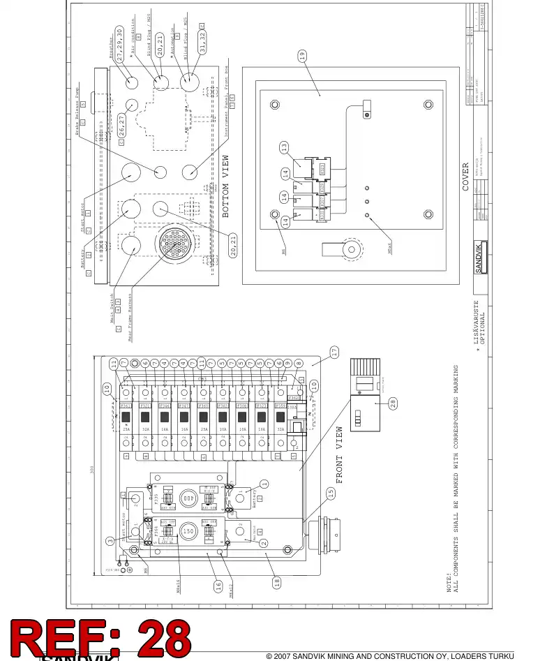 56019396 560 193 96 Decal - Sandvik Technical Drawing