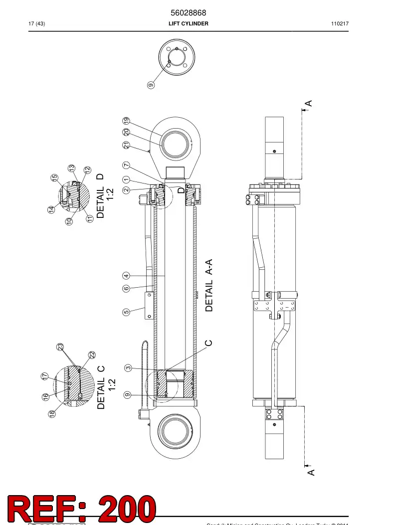 56019416 560 194 16 SEAL KIT - Sandvik Technical Drawing