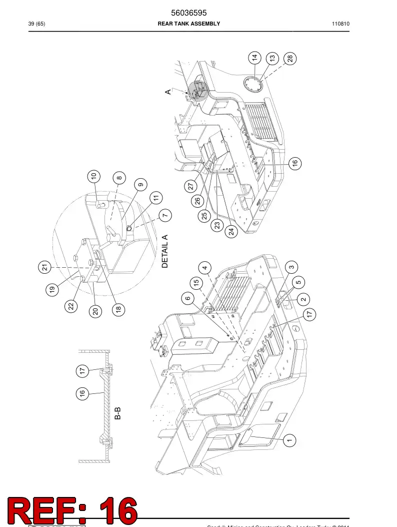 56019566 560 195 66 Bottom plate - Sandvik Technical Drawing