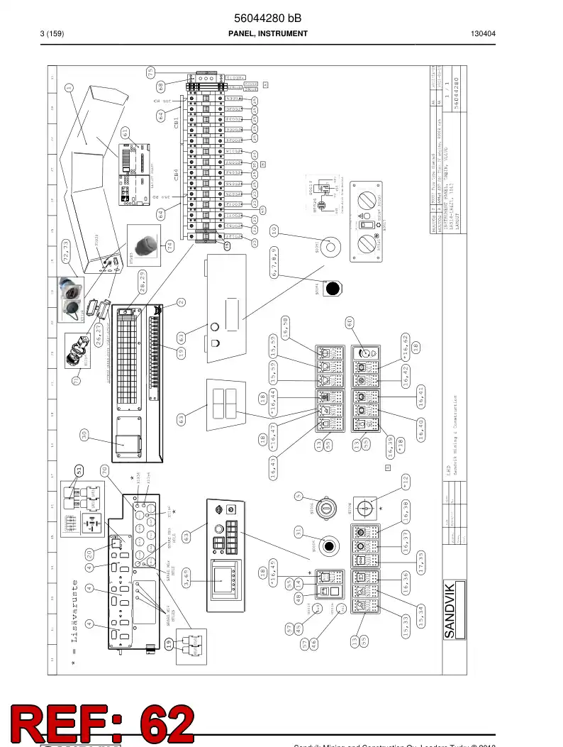 56019616 560 196 16 Actuator - Sandvik Technical Drawing