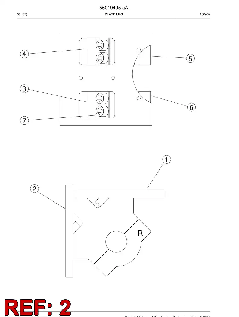 56019684 560 196 84 Plate - Sandvik Technical Drawing