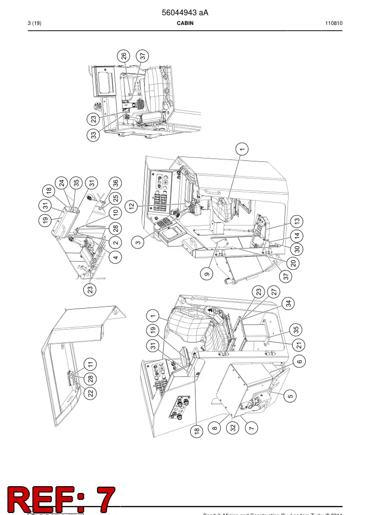 56019695 560 196 95 Baseplate cup - Sandvik Technical Drawing