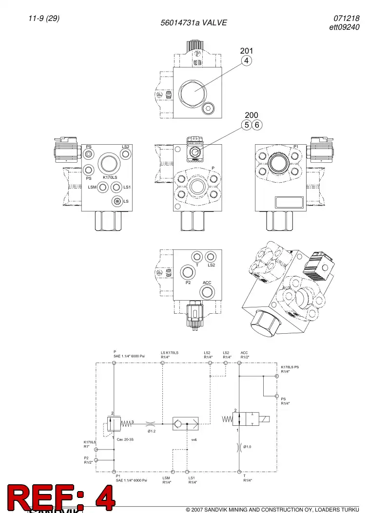 56019726 560 197 26 Cartridge - Sandvik Technical Drawing