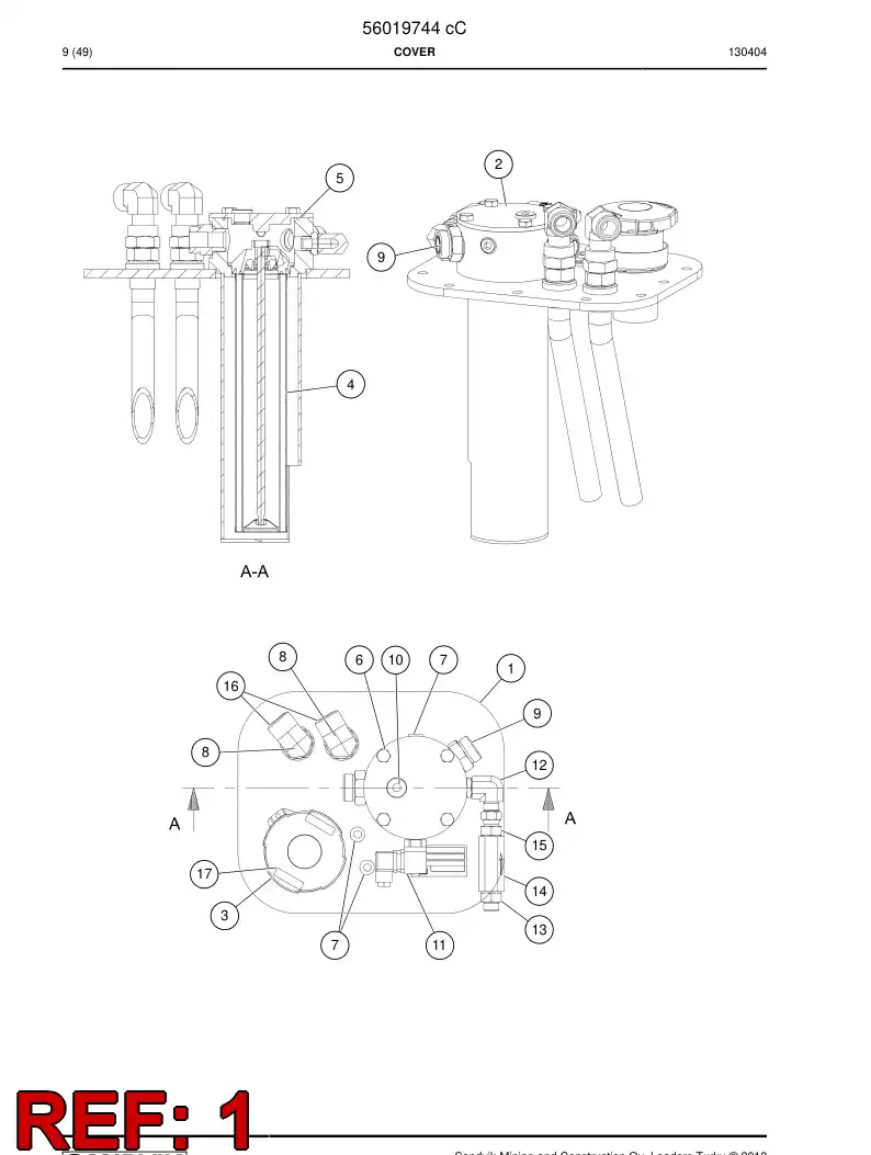 56019745 560 197 45 Cover - Sandvik Technical Drawing