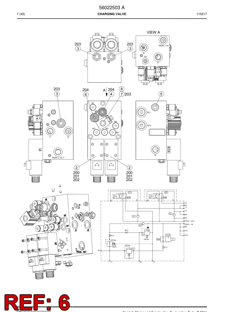 56019800 560 198 00 Valve, Pressure Reducing - Sandvik Technical Drawing
