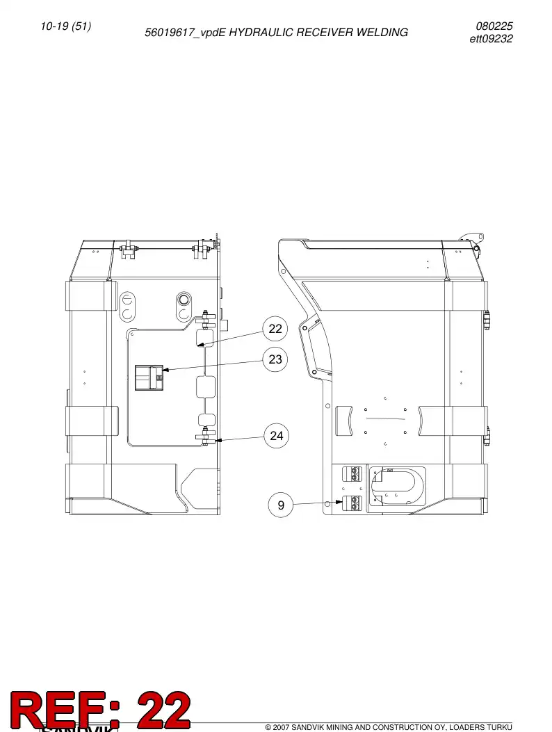56019849 560 198 49 Door - Sandvik Technical Drawing