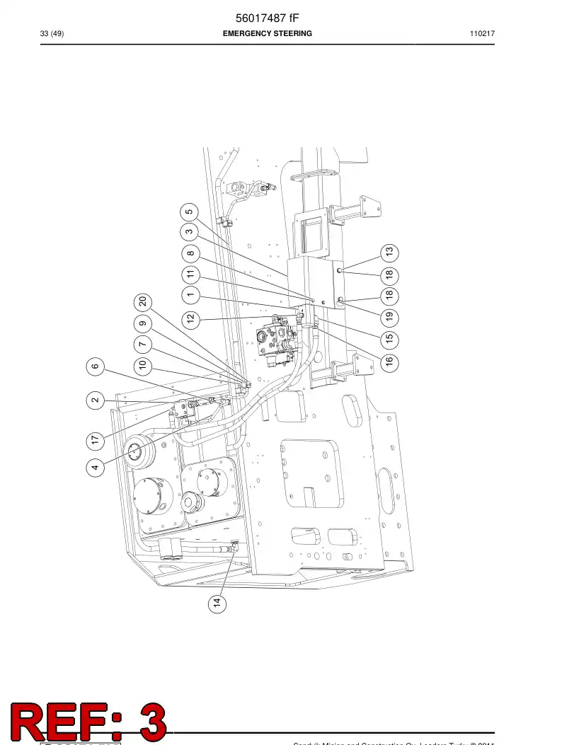 56019861 560 198 61 Supporting block assembly - Sandvik Technical Drawing