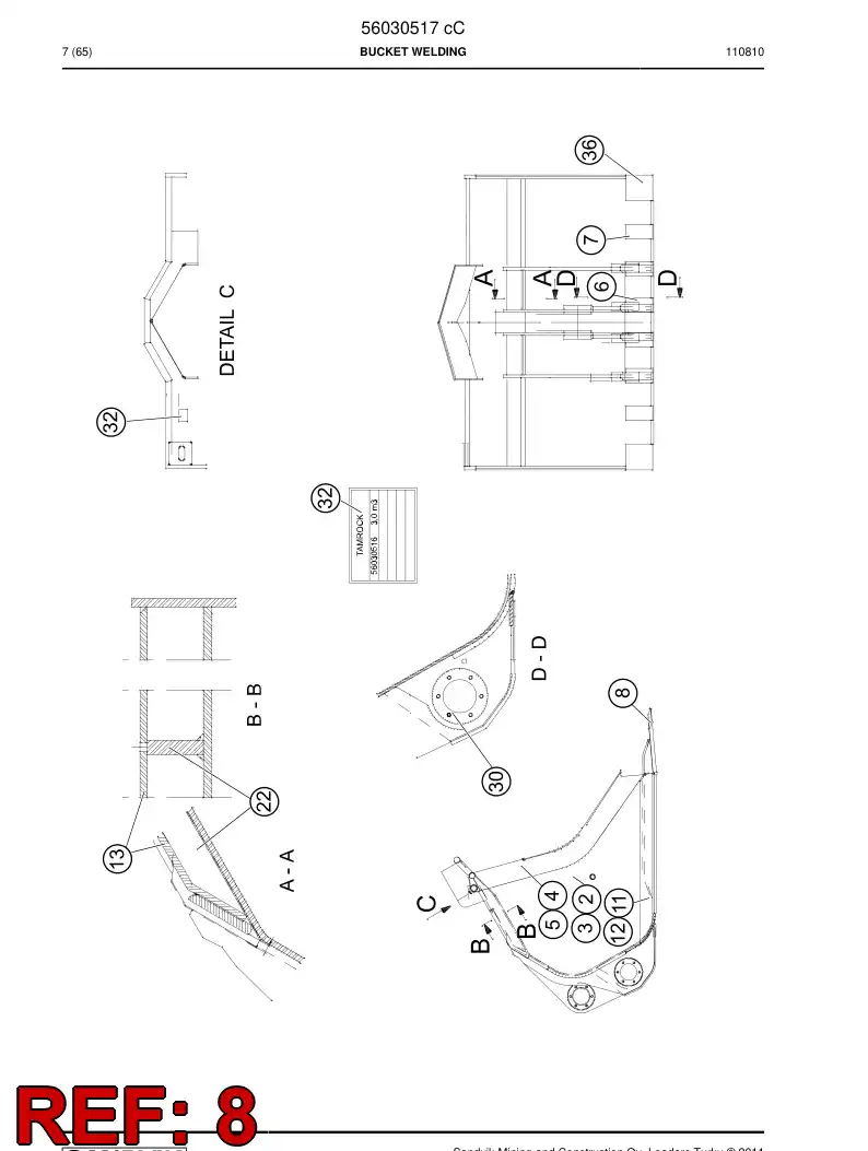 56019930 560 199 30 Cutting plate - Sandvik Technical Drawing