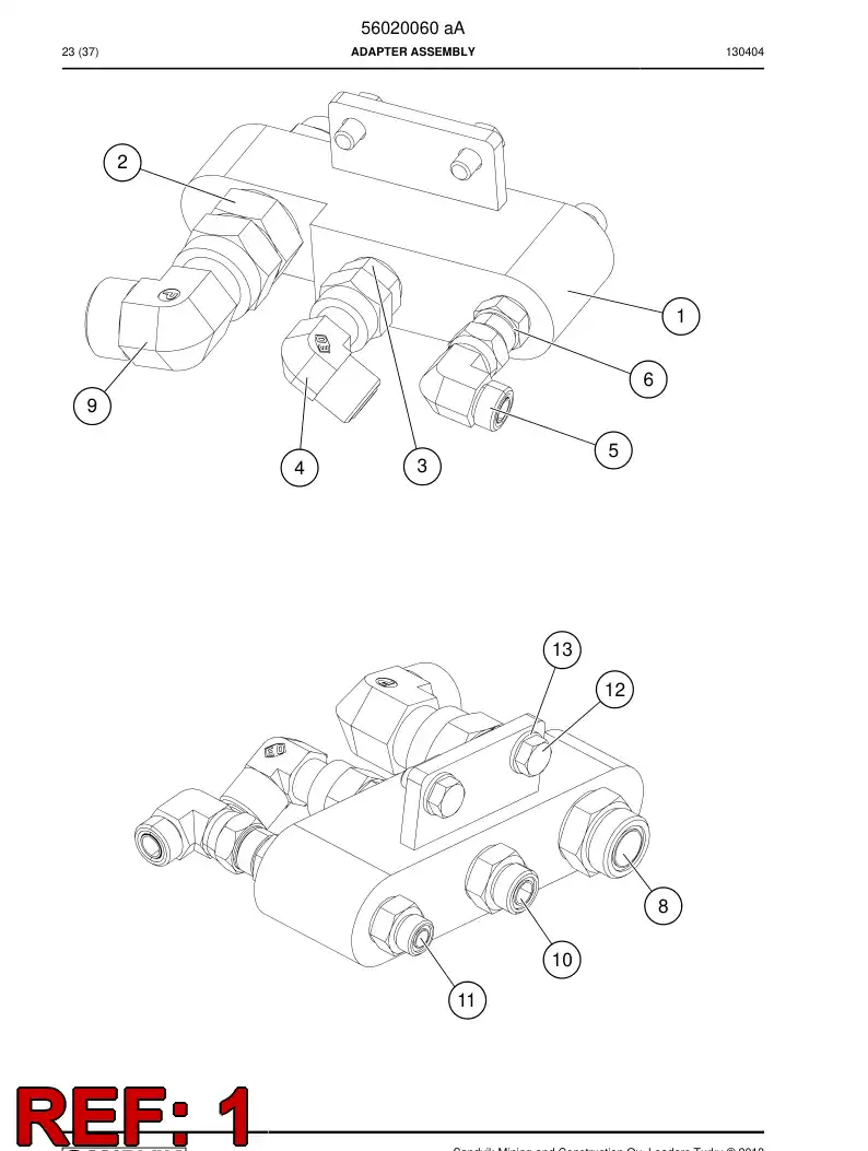 56020059 560 200 59 Block, Distribution - Sandvik Technical Drawing