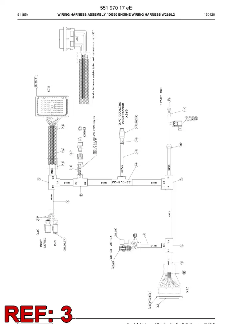 56020410 560 204 10 Adapter, Tee - Sandvik Technical Drawing