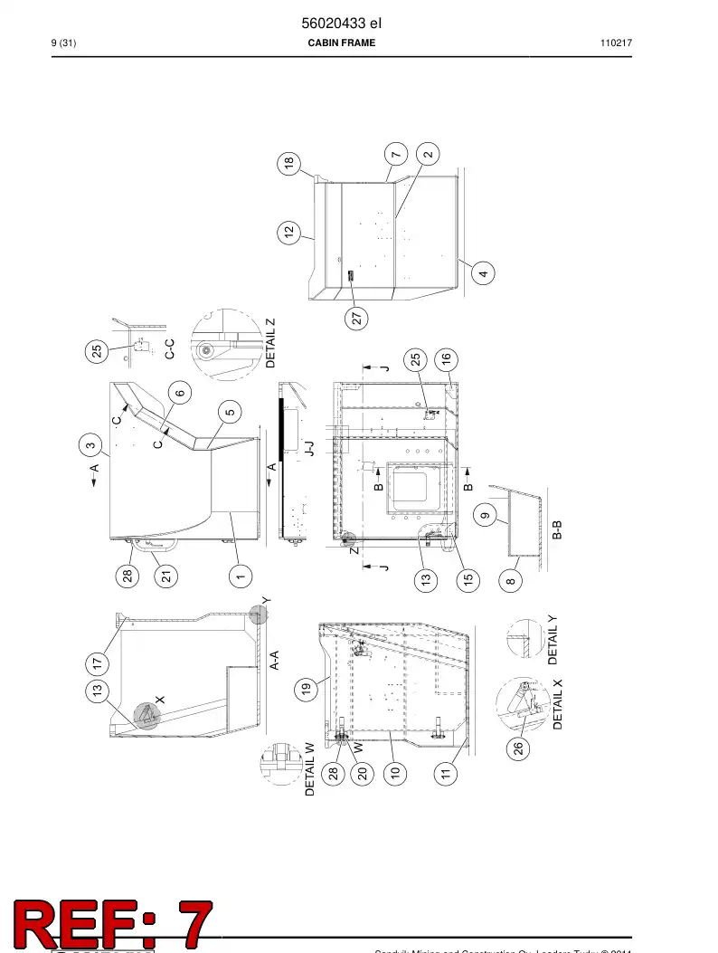 56020439 560 204 39 Plate - Sandvik Technical Drawing