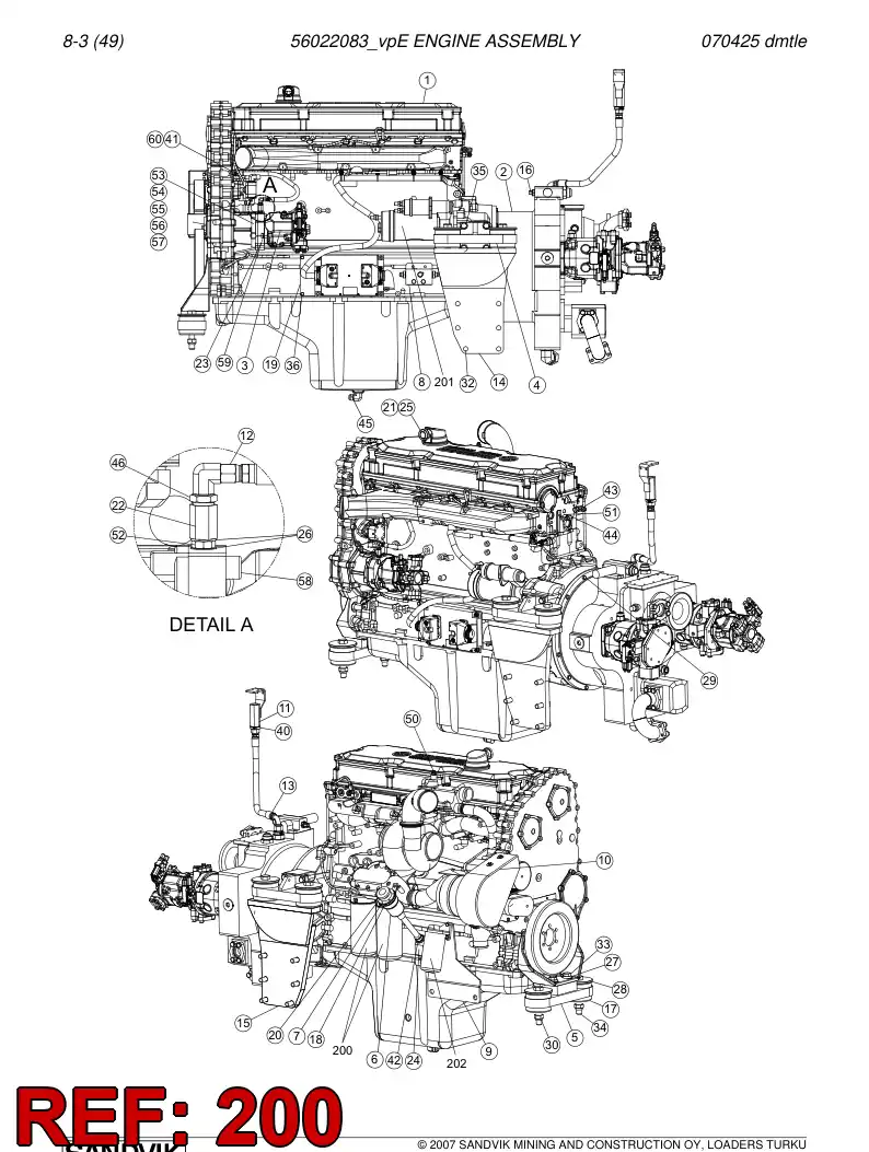 56020477 560 204 77 Engine oil filter - Sandvik Technical Drawing
