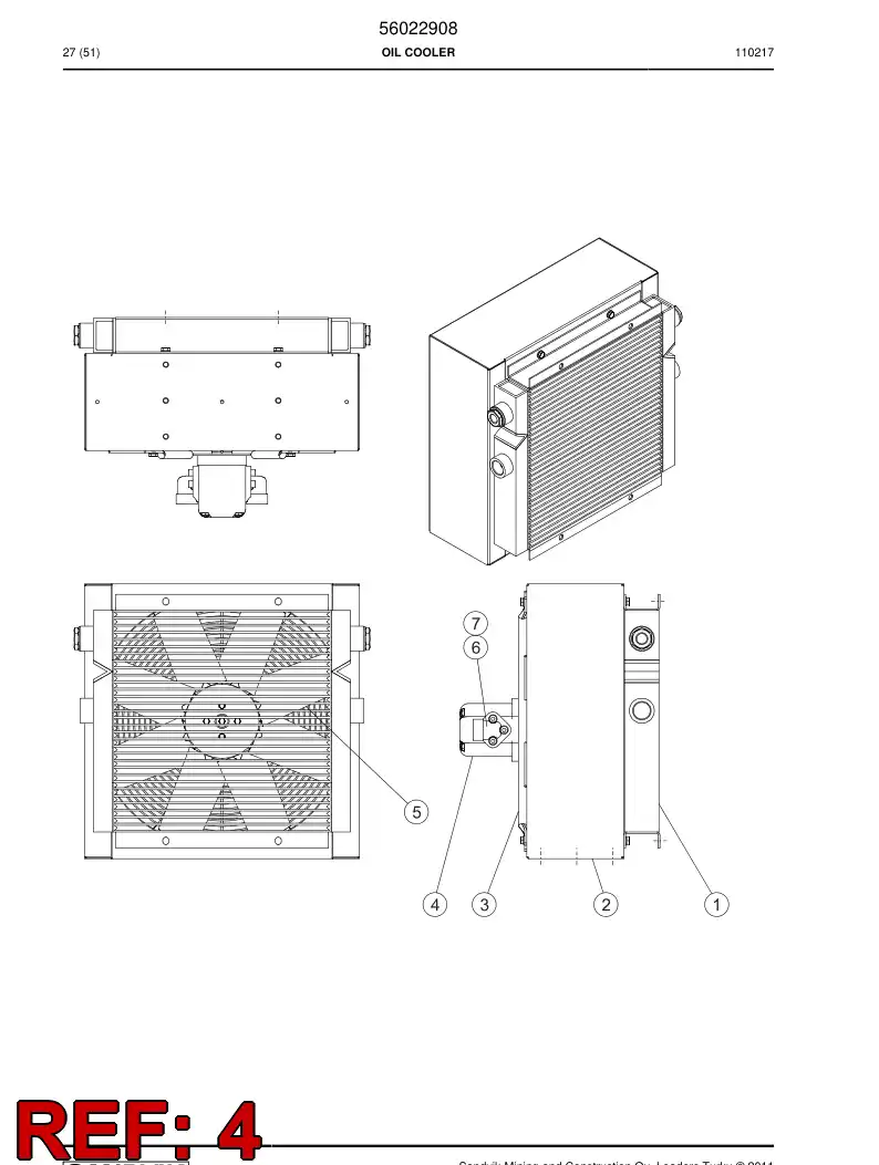 56020551 560 205 51 Hydraulic motor - Sandvik Technical Drawing