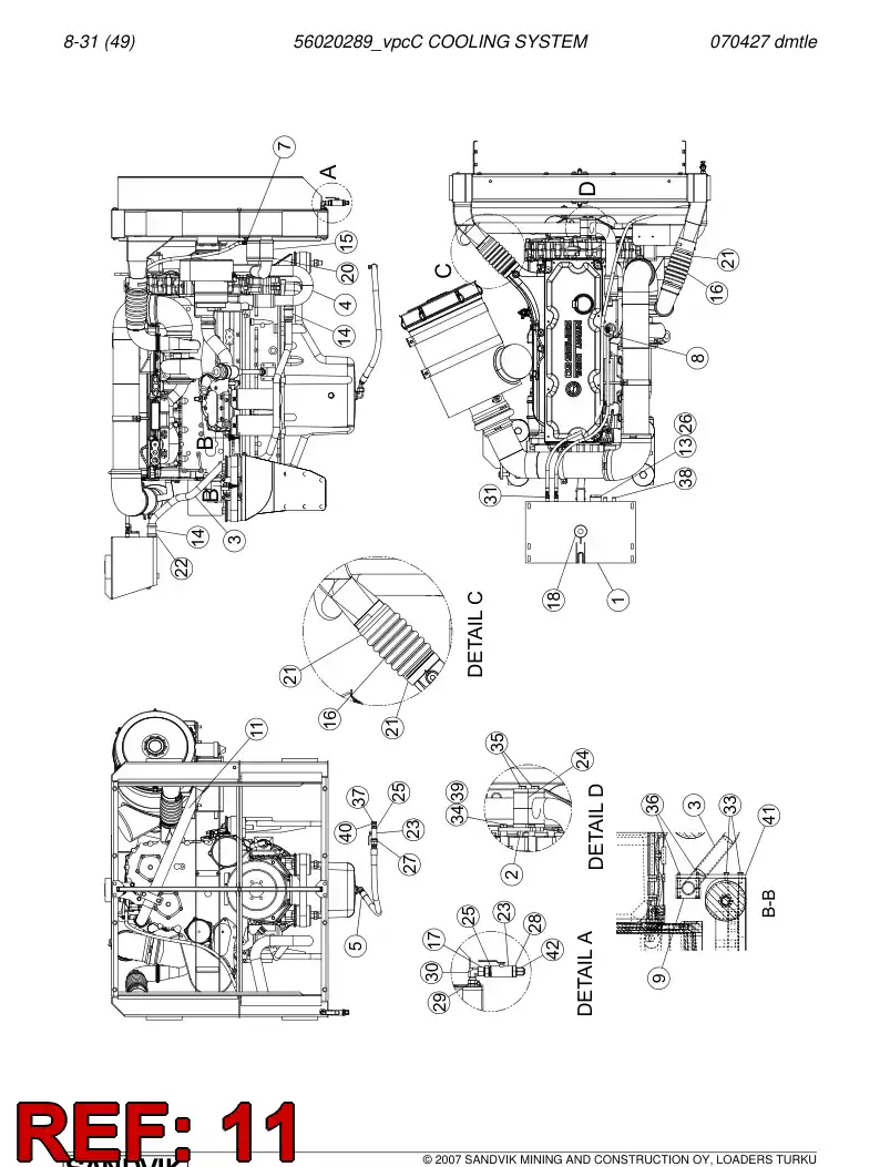 56020856 560 208 56 Pipe - Sandvik Technical Drawing