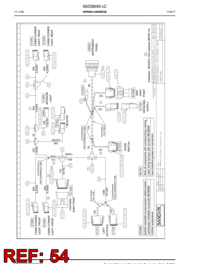 56021052 560 210 52 Accessories for connector - Sandvik Technical Drawing
