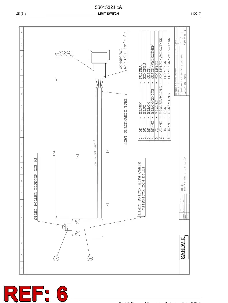 56021058 560 210 58 Accessories for connector - Sandvik Technical Drawing
