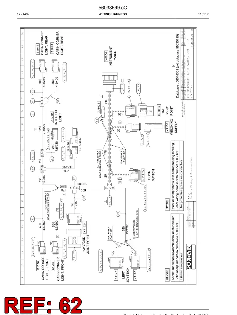 56021062 560 210 62 Accessories, Connector - Sandvik Technical Drawing