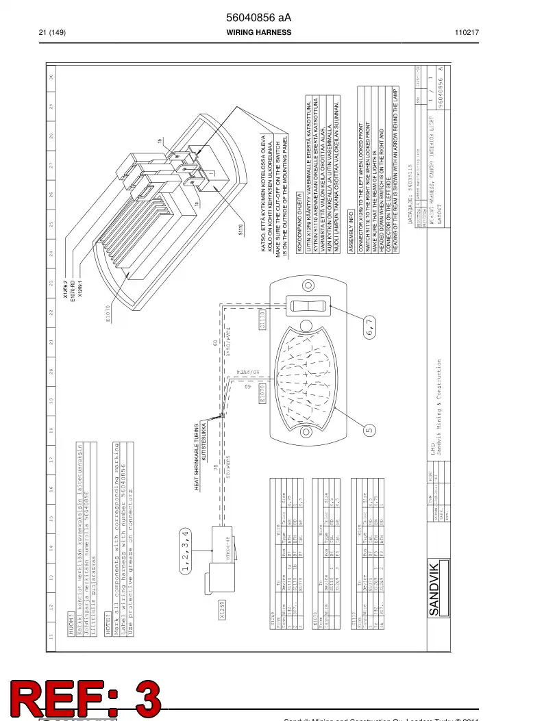 56021067 560 210 67 Contact, Male - Sandvik Technical Drawing