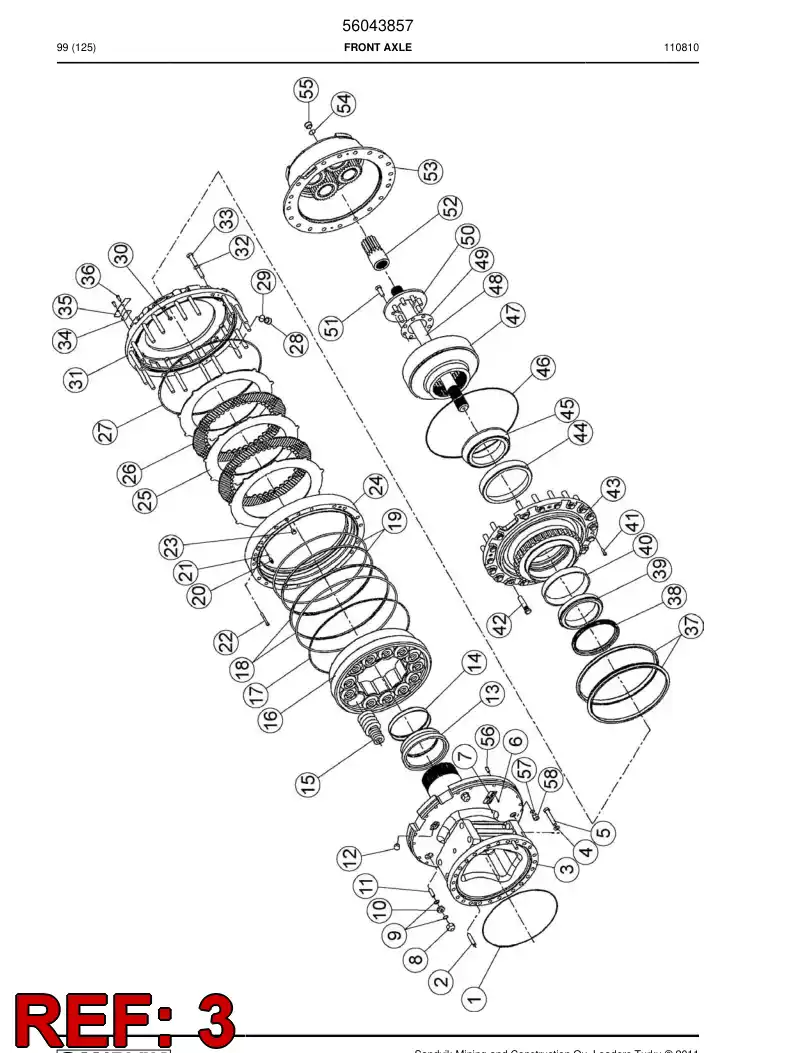 56021155 560 211 55 Axle housing - Sandvik Technical Drawing
