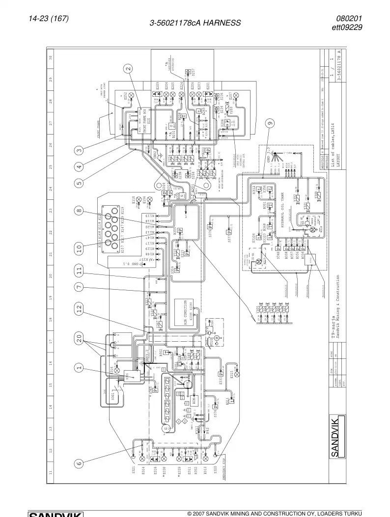 56021178c 560 211 78c HARNESS - Sandvik Technical Drawing
