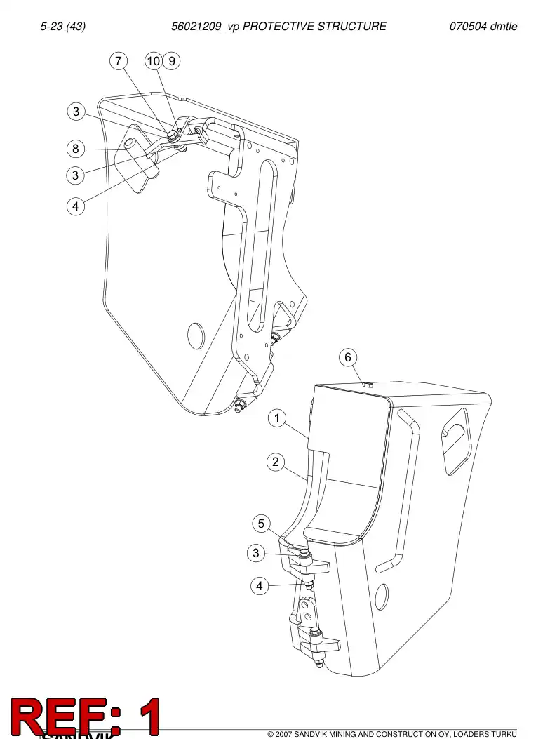 56021205 560 212 05 COVER - Sandvik Technical Drawing