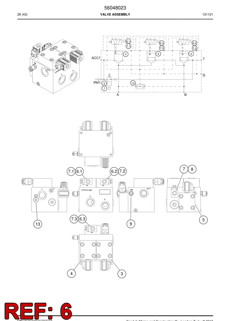56021212 560 212 12 Valve, Directional - Sandvik Technical Drawing