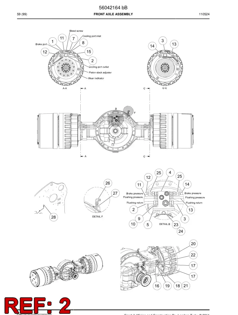 56021582 560 215 82 Brake pipe - Sandvik Technical Drawing