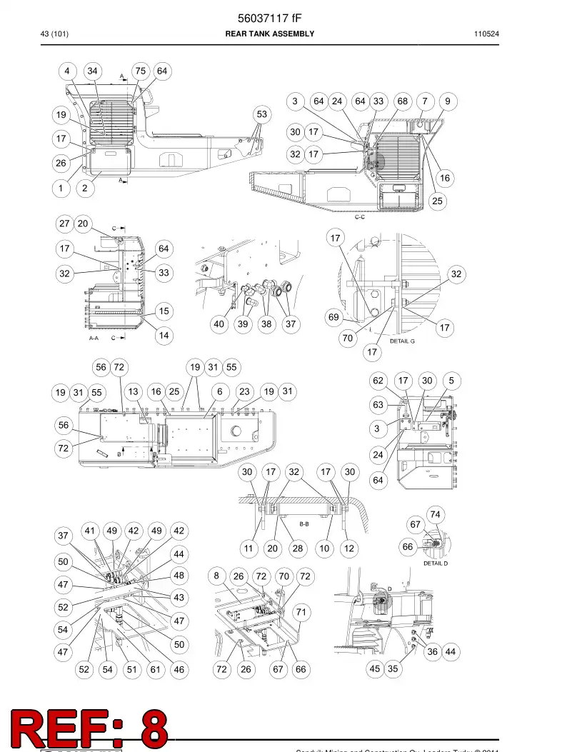 56021668 560 216 68 Supporting block - Sandvik Technical Drawing