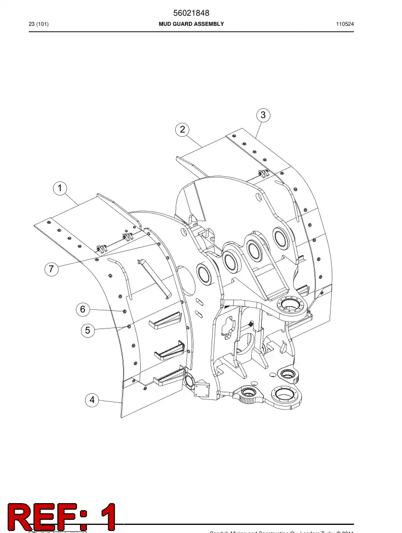 56021850 560 218 50 Mud guard - Sandvik Technical Drawing