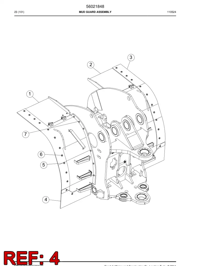 56021857 560 218 57 Plate - Sandvik Technical Drawing