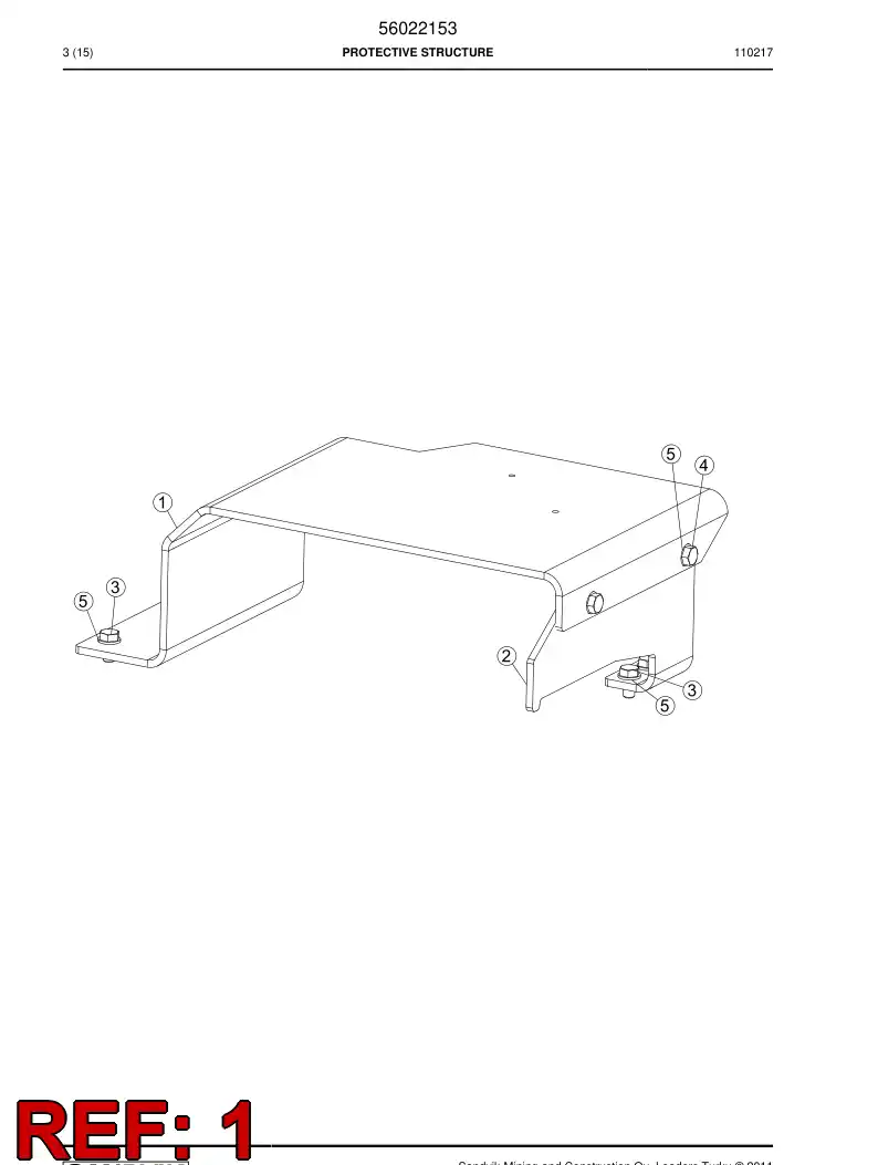 56022035 560 220 35 Cover plate - Sandvik Technical Drawing