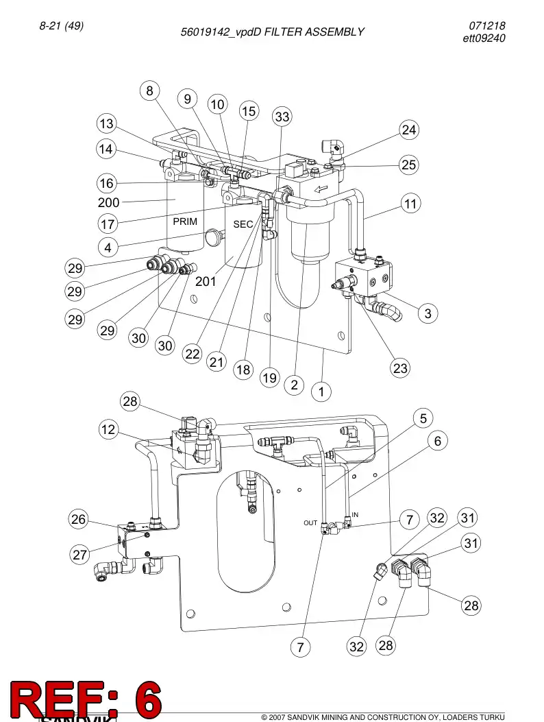 56022592 560 225 92 Tube - Sandvik Technical Drawing