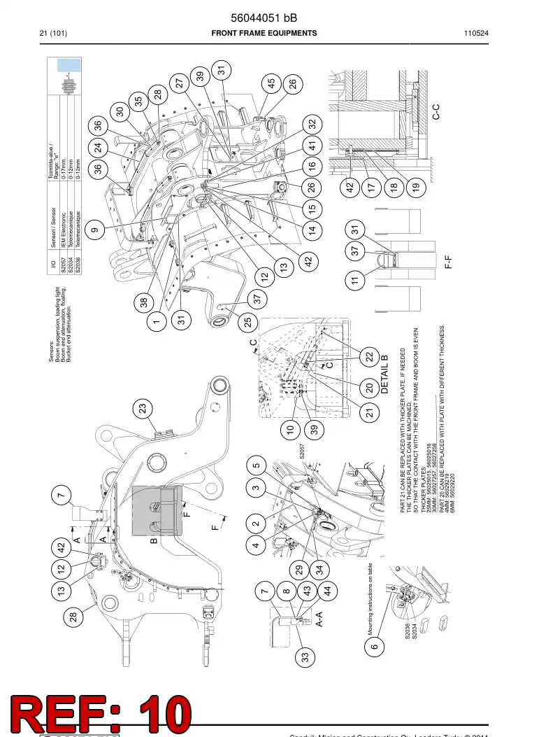 56022880 560 228 80 Plate - Sandvik Technical Drawing