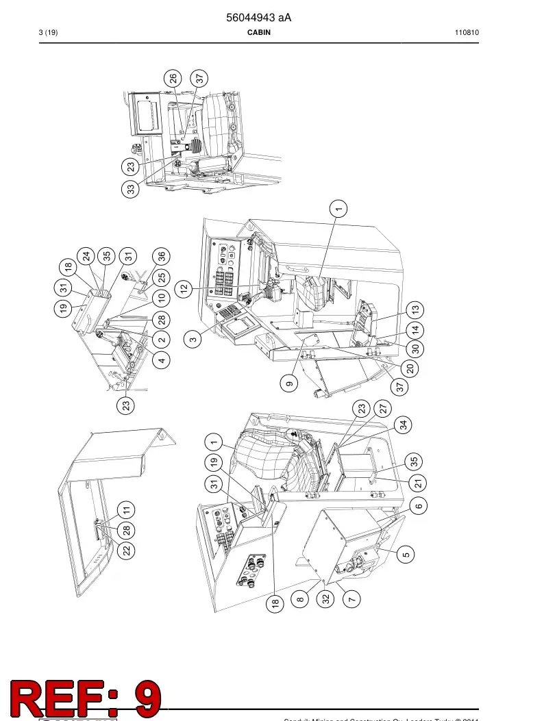 56022911 560 229 11 Baseplate cup - Sandvik Technical Drawing