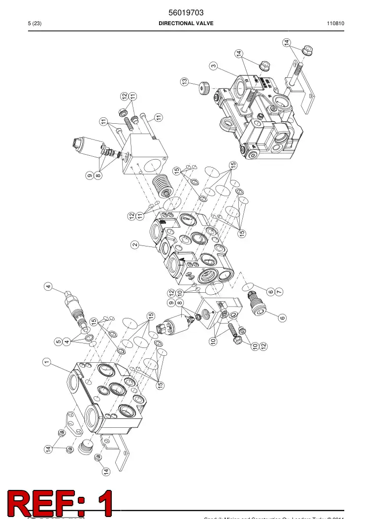 56022997 560 229 97 Valve section - Sandvik Technical Drawing