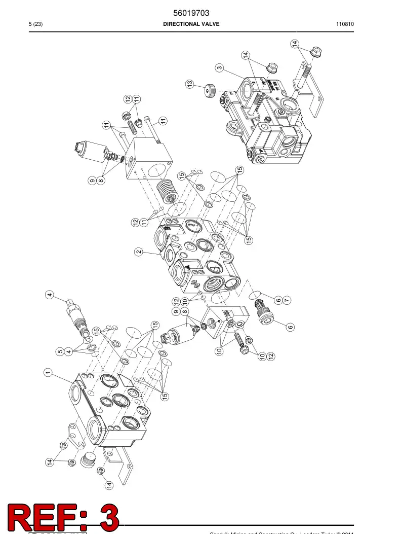 56023011 560 230 11 Valve section - Sandvik Technical Drawing