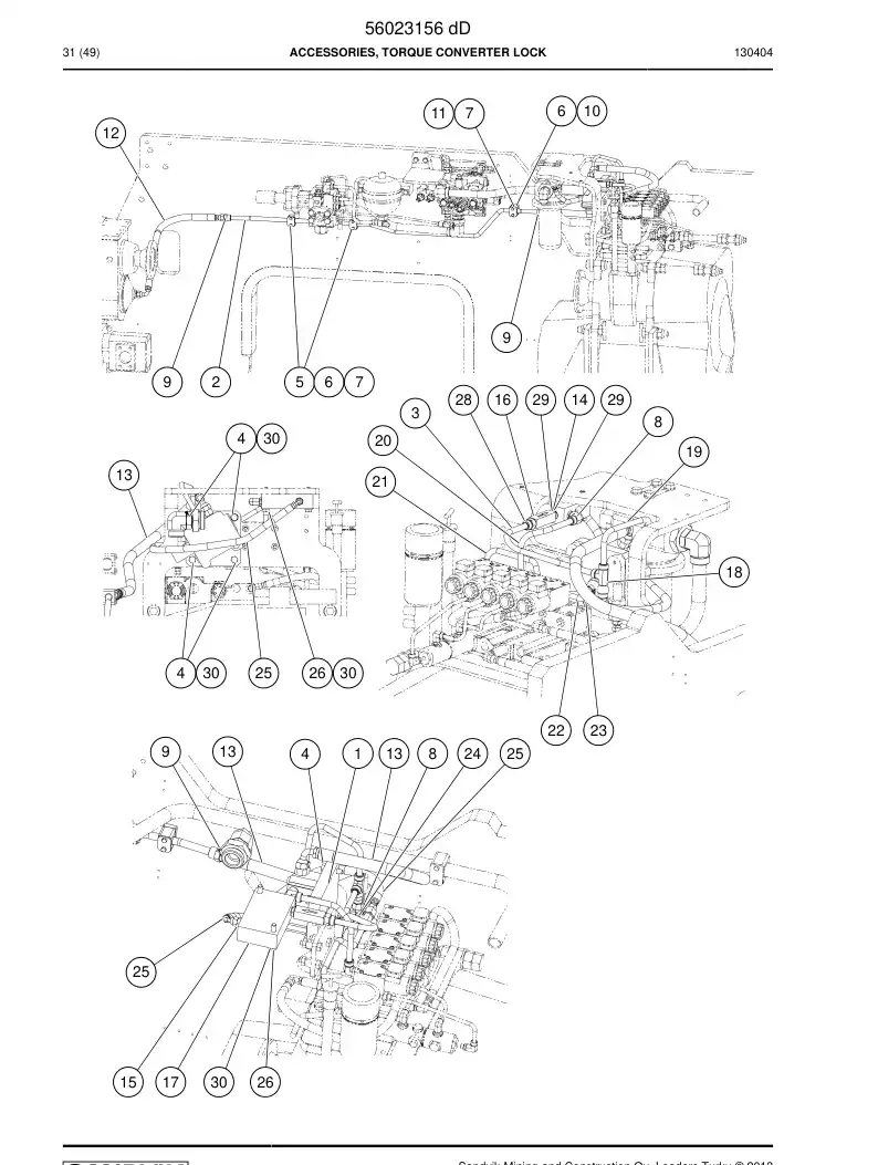 56023156d 560 231 56d Accessories, Torque Converter Lock - Sandvik Technical Drawing