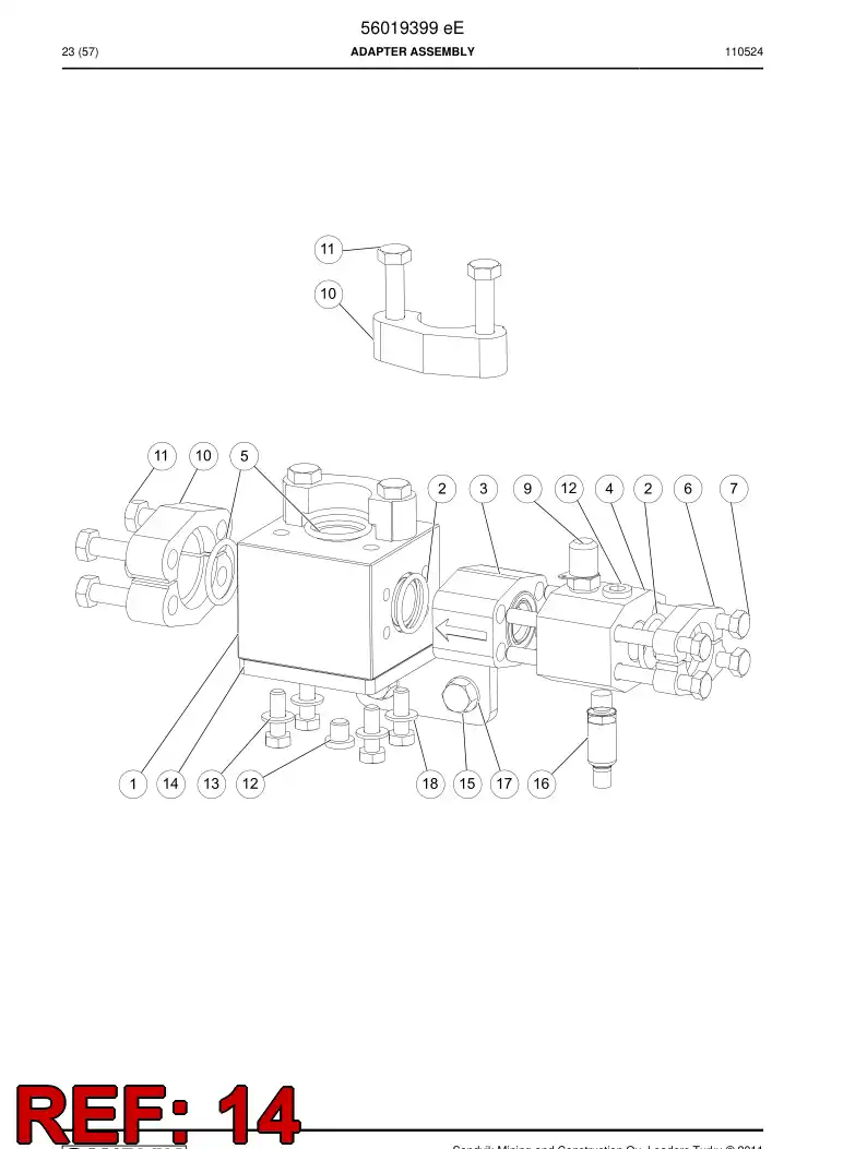 56023183 560 231 83 Supporting block - Sandvik Technical Drawing
